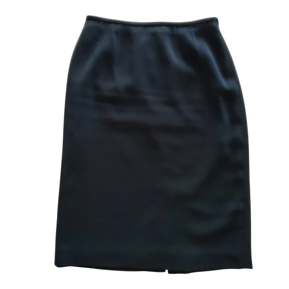 KASPER Black Pencil Skirt Fully Lined Career Professional Polyester Size 2